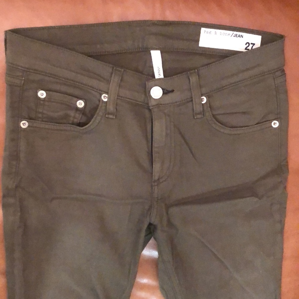 Rag and Bone olive green super soft jeans